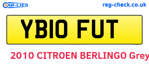 YB10FUT are the vehicle registration plates.