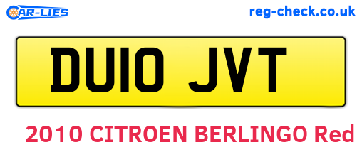 DU10JVT are the vehicle registration plates.