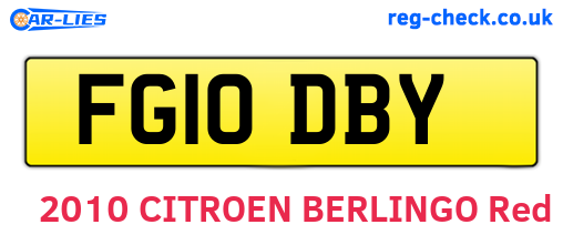 FG10DBY are the vehicle registration plates.