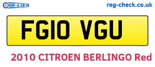 FG10VGU are the vehicle registration plates.