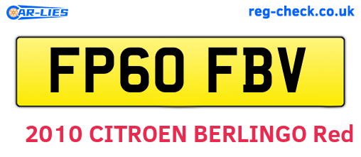 FP60FBV are the vehicle registration plates.