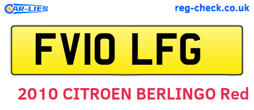 FV10LFG are the vehicle registration plates.