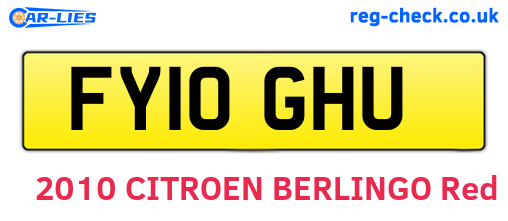 FY10GHU are the vehicle registration plates.