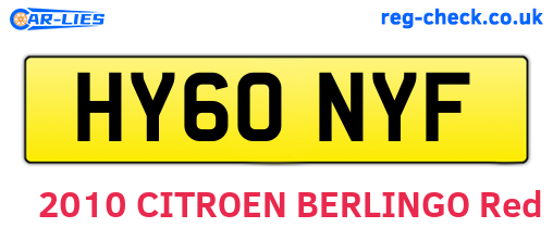 HY60NYF are the vehicle registration plates.