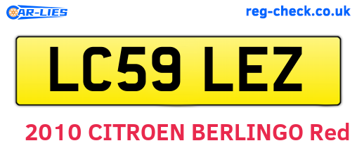 LC59LEZ are the vehicle registration plates.