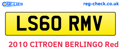 LS60RMV are the vehicle registration plates.