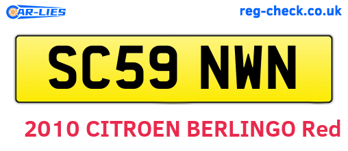 SC59NWN are the vehicle registration plates.