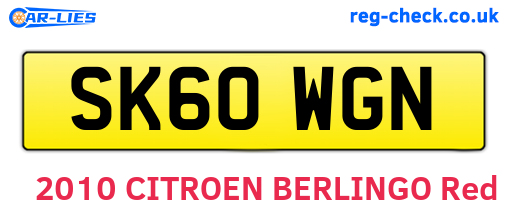 SK60WGN are the vehicle registration plates.