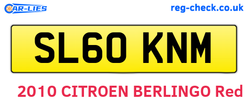 SL60KNM are the vehicle registration plates.