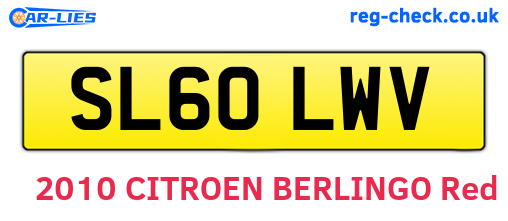 SL60LWV are the vehicle registration plates.