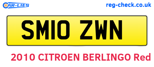 SM10ZWN are the vehicle registration plates.