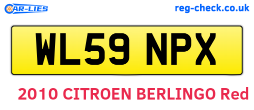 WL59NPX are the vehicle registration plates.