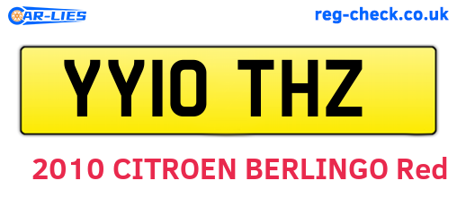 YY10THZ are the vehicle registration plates.