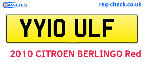 YY10ULF are the vehicle registration plates.
