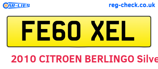 FE60XEL are the vehicle registration plates.