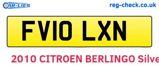 FV10LXN are the vehicle registration plates.