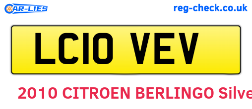 LC10VEV are the vehicle registration plates.
