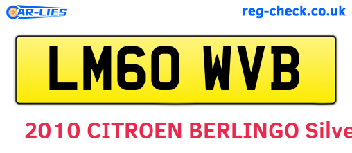 LM60WVB are the vehicle registration plates.