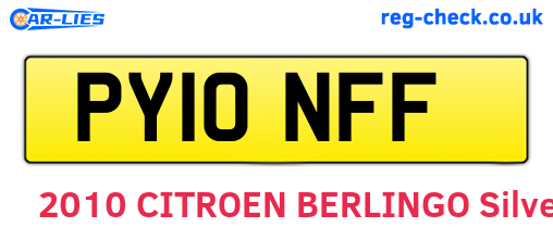 PY10NFF are the vehicle registration plates.
