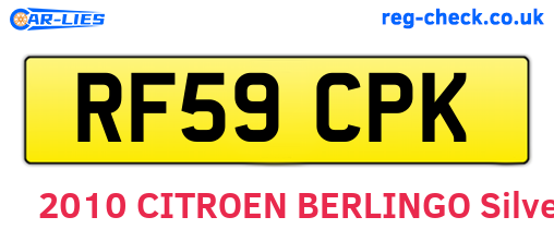 RF59CPK are the vehicle registration plates.