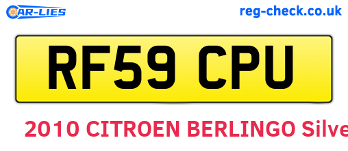 RF59CPU are the vehicle registration plates.