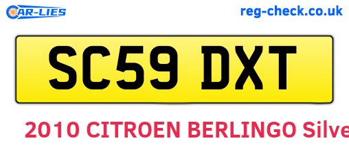 SC59DXT are the vehicle registration plates.