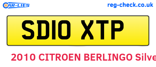 SD10XTP are the vehicle registration plates.