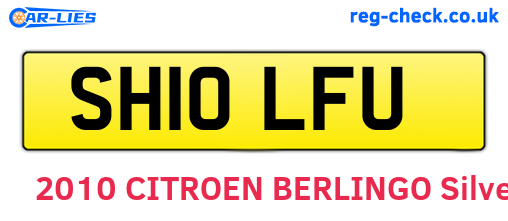 SH10LFU are the vehicle registration plates.