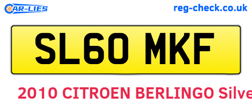 SL60MKF are the vehicle registration plates.