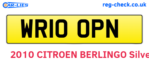 WR10OPN are the vehicle registration plates.