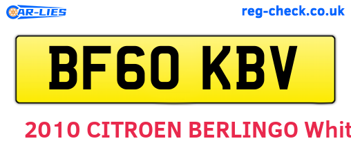 BF60KBV are the vehicle registration plates.