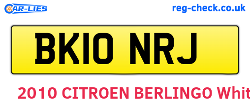 BK10NRJ are the vehicle registration plates.
