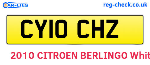CY10CHZ are the vehicle registration plates.