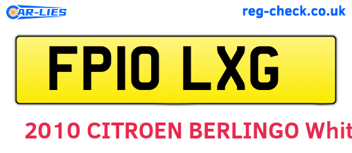 FP10LXG are the vehicle registration plates.