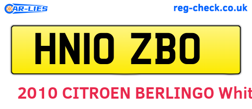 HN10ZBO are the vehicle registration plates.