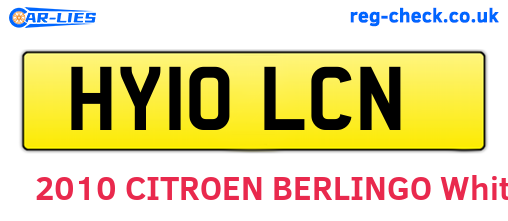 HY10LCN are the vehicle registration plates.