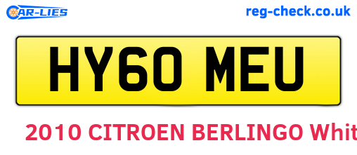 HY60MEU are the vehicle registration plates.