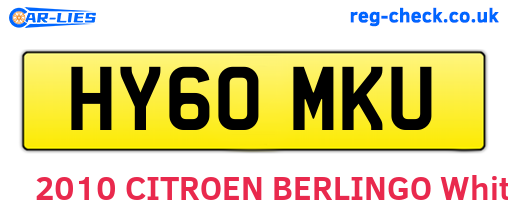 HY60MKU are the vehicle registration plates.