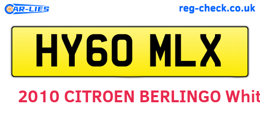 HY60MLX are the vehicle registration plates.