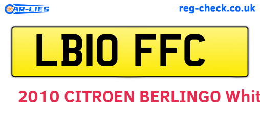 LB10FFC are the vehicle registration plates.