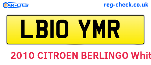 LB10YMR are the vehicle registration plates.