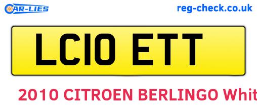 LC10ETT are the vehicle registration plates.