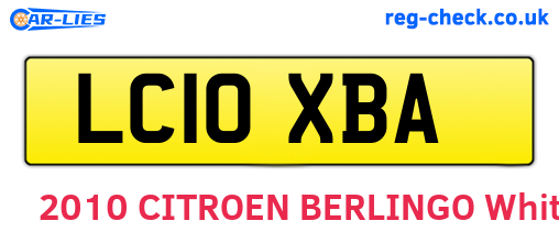 LC10XBA are the vehicle registration plates.