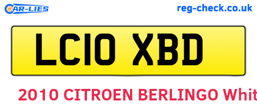 LC10XBD are the vehicle registration plates.