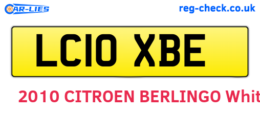 LC10XBE are the vehicle registration plates.