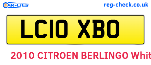 LC10XBO are the vehicle registration plates.