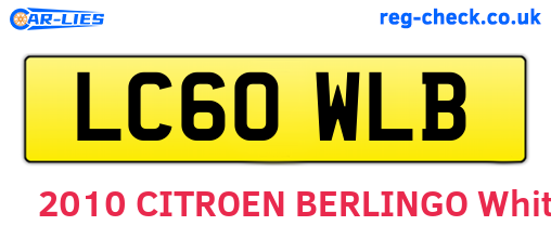 LC60WLB are the vehicle registration plates.