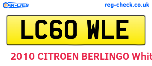 LC60WLE are the vehicle registration plates.