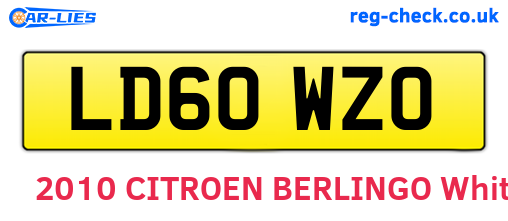 LD60WZO are the vehicle registration plates.