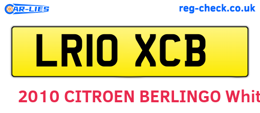 LR10XCB are the vehicle registration plates.